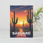 Saguaro Nationaal Park Cactussen Cactus Feestdagenkaart (Staand voorkant)