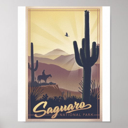 Saguaro Nationaal Park Litho Kunstwerk Poster (Voorkant)