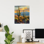 Saguaro National Park, Arizona Cactus Reizen Poster (Thuiskantoor)