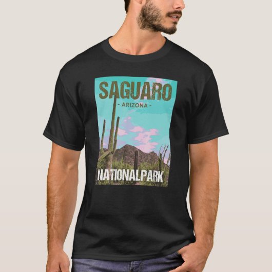 Saguaro National Park Arizona Poster Design T-shirt (Voorkant)
