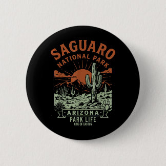Saguaro National Park Arizona Retro Design Ronde Button 5,7 Cm