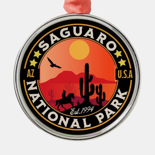 Saguaro National Park Arizona U.S. Metalen Ornament (Voorkant)