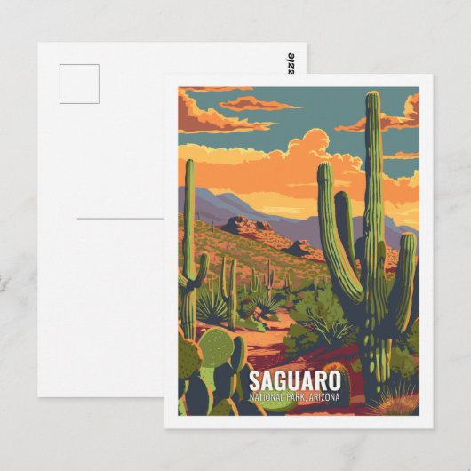 Saguaro National Park, Arizona, Verenigde Staten Briefkaart (Voorkant / Achterkant)