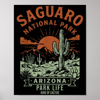 Saguaro National Park Arizona Vintage Ontwerp Poster