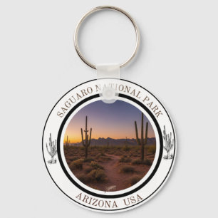 Saguaro National Park Arizona Woestijn Zonsonderga Sleutelhanger