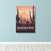 Saguaro National Park Canvas Print (Insitu (Houten vloer))