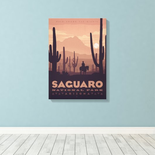 Saguaro National Park Canvas Print (Insitu (Houten vloer))