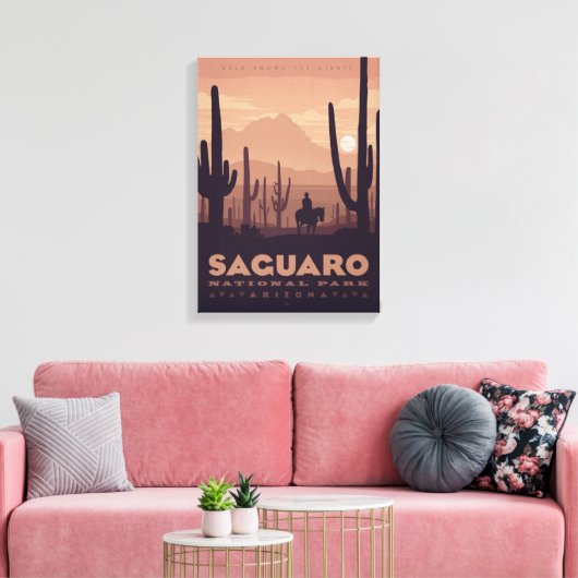 Saguaro National Park Canvas Print (Insitu (Woonkamer))