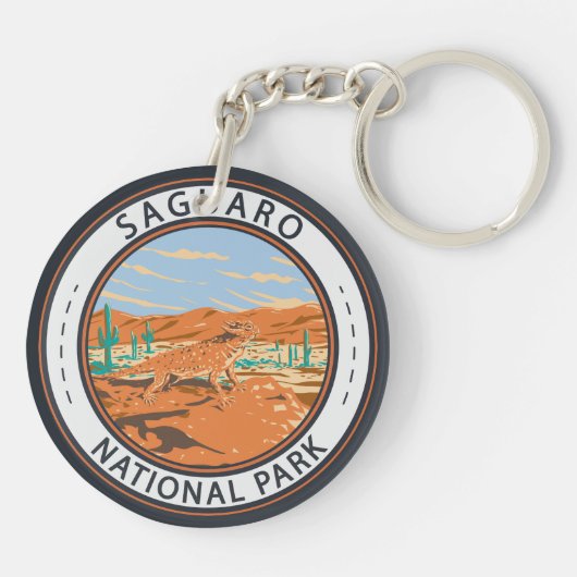 Saguaro National Park Horned Lizard Circle Sleutelhanger (Achterkant)