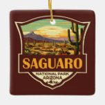 Saguaro National Park Illustratie Retro Keramisch Ornament<br><div class="desc">Ontwerp vectorillustraties van Saguaro. Het park wordt genoemd voor de grote saguaro cactus,  die in zijn woestijnomgeving voorkomen.</div>