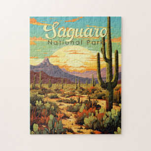 Saguaro National Park Illustratie Retro Legpuzzel
