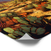 Saguaro National Park Illustratie Retro Poster (Hoek)
