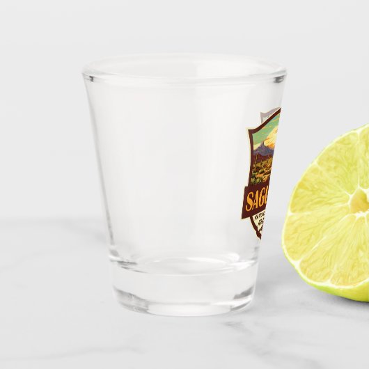 Saguaro National Park Illustratie Retro Shot Glas (Links)