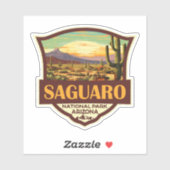 Saguaro National Park Illustratie Retro Sticker (Vel)