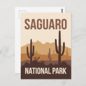 Saguaro National Park Minimal Travel Art Briefkaart (Voorkant / Achterkant)