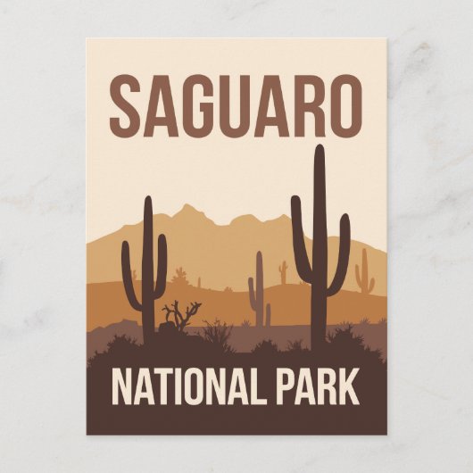 Saguaro National Park Minimal Travel Art Briefkaart (Voorkant)