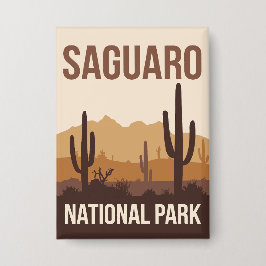 Saguaro National Park Minimal Travel Art Button