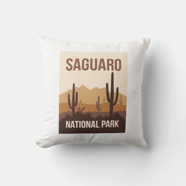 Saguaro National Park Minimal Travel Art Kussen (Voorkant)