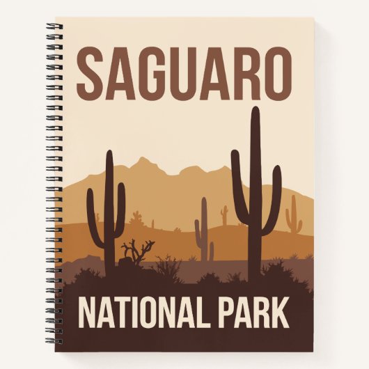 Saguaro National Park Minimal Travel Art Notitieboek (Voorkant)