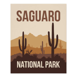 Saguaro National Park Minimal Travel Art Perfect Poster