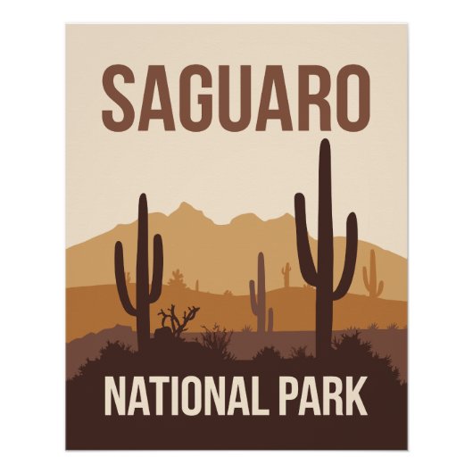 Saguaro National Park Minimal Travel Art Perfect Poster (Voorkant)