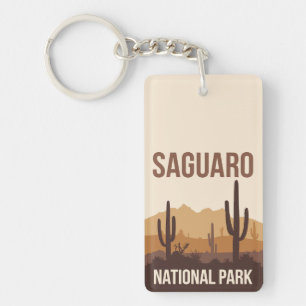Saguaro National Park Minimal Travel Art Sleutelhanger