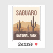 Saguaro National Park Minimal Travel Art Sticker (Vel)