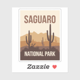Saguaro National Park Minimal Travel Art Sticker
