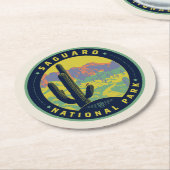 Saguaro National Park Ronde Kartonnen Onderzetter (Gebogen)