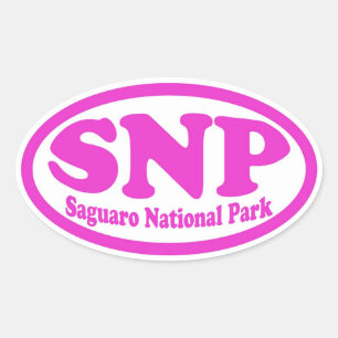 Saguaro National Park roze ovale sticker