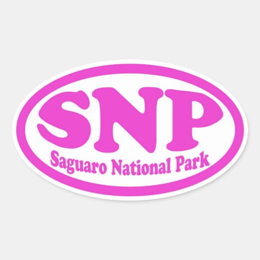 Saguaro National Park roze ovale sticker (Voorkant)