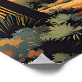 Saguaro National Park - Traditionele reisposter Poster (Hoek)