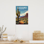 Saguaro National Park - Traditionele reisposter Poster (Keuken)