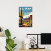 Saguaro National Park - Traditionele reisposter Poster (Thuiskantoor)