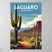 Saguaro National Park - Traditionele reisposter Poster (Voorkant)