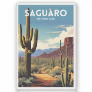 Saguaro National Park - Traditionele reisposter Sticker
