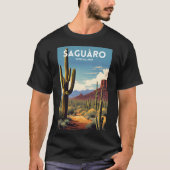 Saguaro National Park - Traditionele reisposter T-shirt (Voorkant)