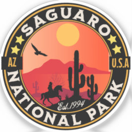 Saguaro National Park Vinateg Desert Landscape Sticker