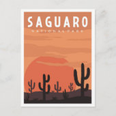 Saguaro National Park Vintage Travel Illustration Briefkaart (Voorkant)