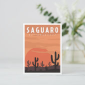 Saguaro National Park Vintage Travel Illustration Briefkaart (Staand voorkant)