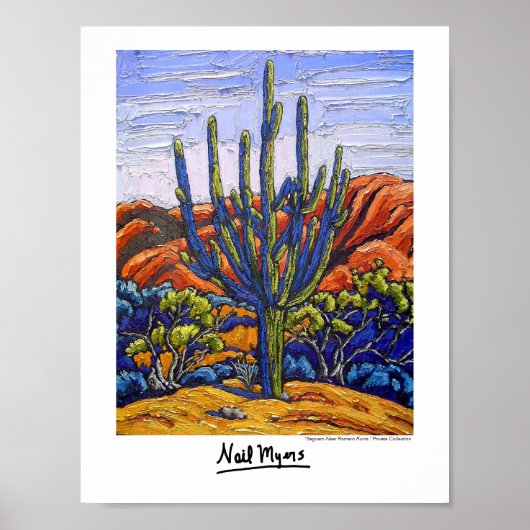 "Saguaro Near Romero Ruins" Poster (Voorkant)