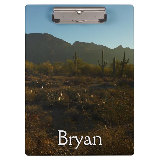 Saguaro Sunrise in het Nationaal Park Saguaro Klembord (Voorkant)