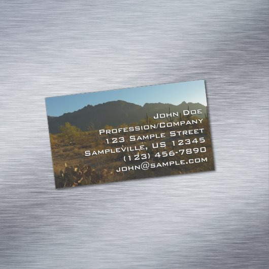 Saguaro Sunrise in het Nationaal Park Saguaro Magnetisch Visitekaartje (Voorbeeld)