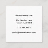 Saguaro Sunset Desert Garden Fototoerisme Vierkante Visitekaartje (Achterkant)