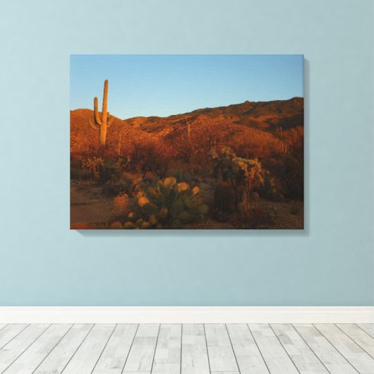 Saguaro Sunset I Arizona Canvas Afdruk (Insitu (Houten vloer))