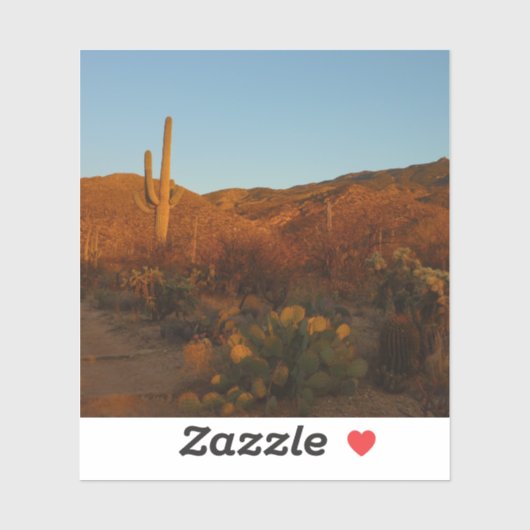 Saguaro Sunset I Arizona Desert Landscape Sticker (Vel)