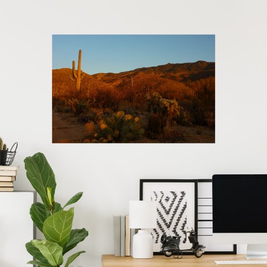 Saguaro Sunset I Arizona Poster (Thuiskantoor)