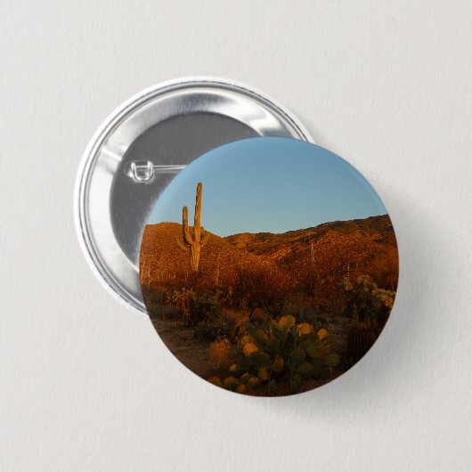 Saguaro Sunset I Arizona Ronde Button 5,7 Cm (Voorkant /achterkant)