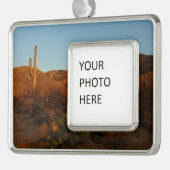 Saguaro Sunset I Arizona Verzilverd Omlijst Ornament (Links)