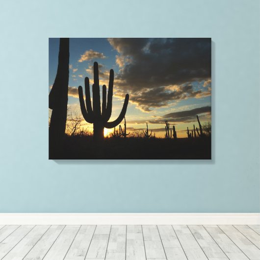 Saguaro Sunset II Arizona Canvas Afdruk (Insitu (Houten vloer))